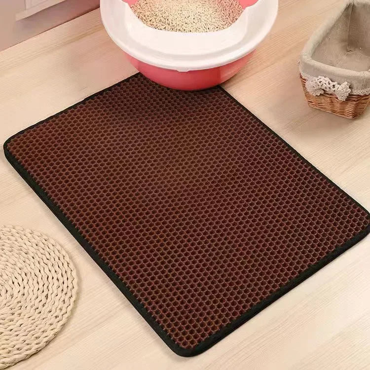 Double - Layer Cat Litter Mat - Traps Mess.