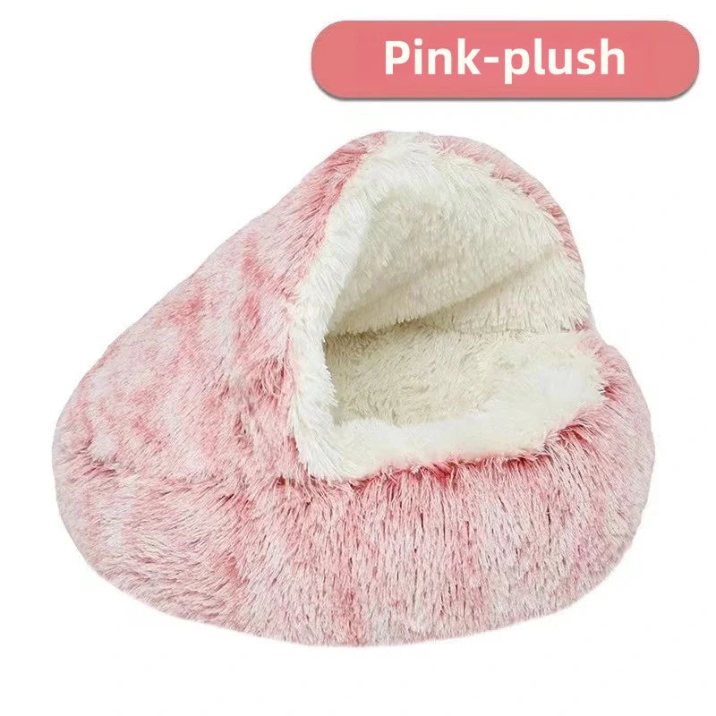 Semi-Enclosed Plush Cats Bed
