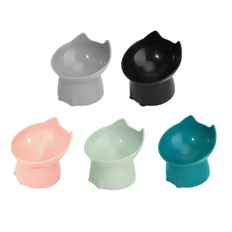 Raised Cat Bowl Ergonomic Neck Protection & Anti-Tip Design