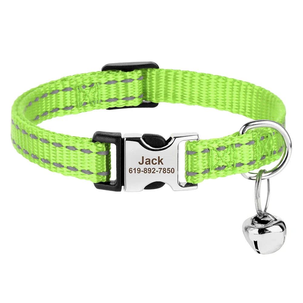 Collier pour chat réglable imprimé personnalisé 