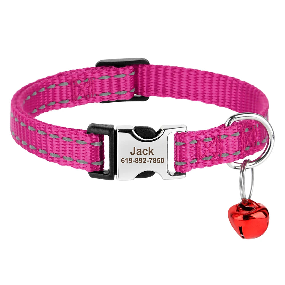 Collier pour chat réglable imprimé personnalisé 