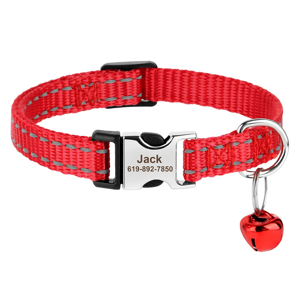 Collier pour chat réglable imprimé personnalisé 