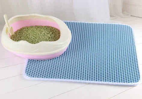 Tapis de litière pour chat double couche - Piège les dégâts. 