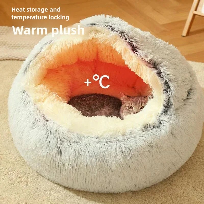Lit moelleux semi-fermé – Chaleur et sérénité pour chats et petits animaux