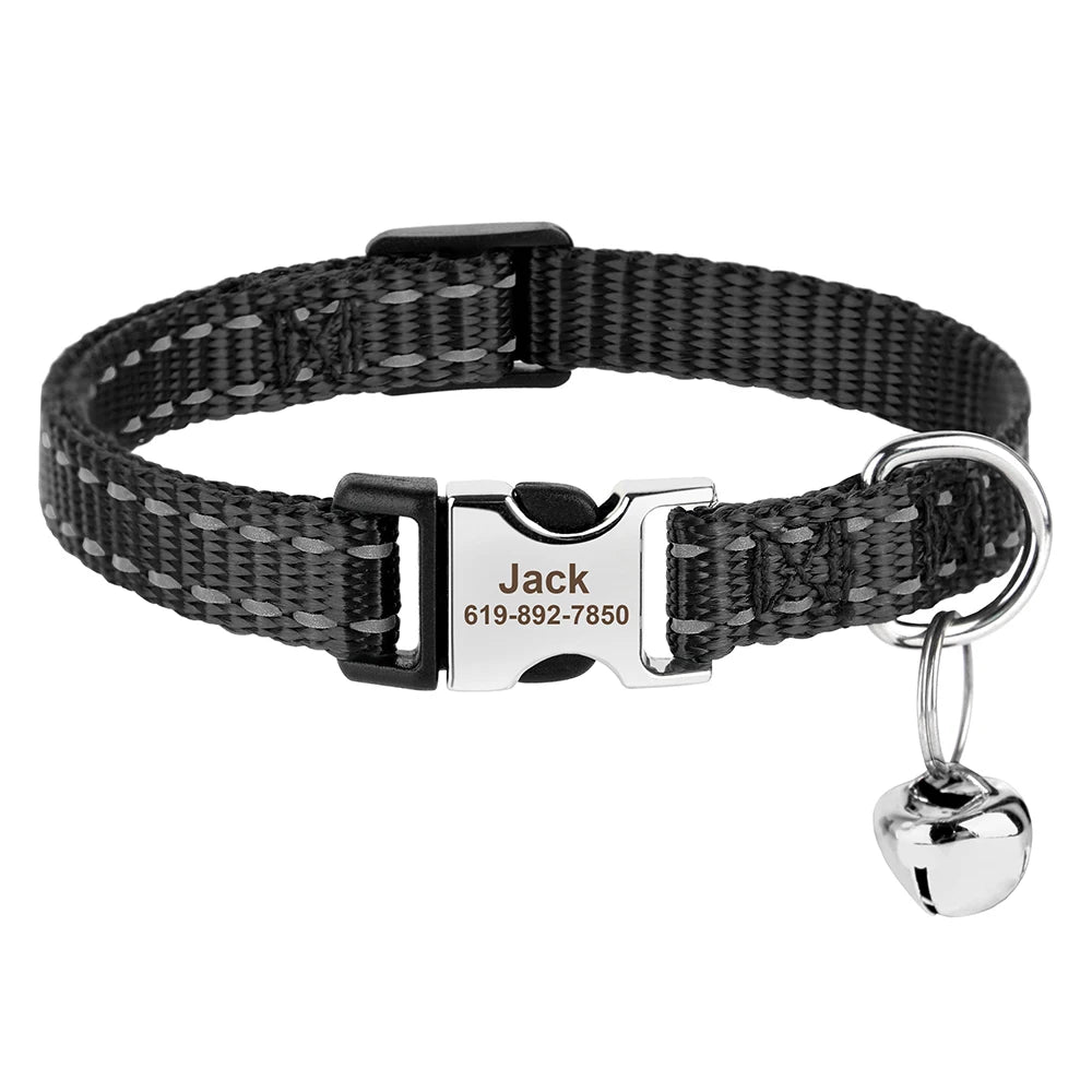 Collier pour chat réglable imprimé personnalisé 
