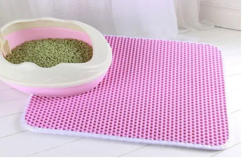 Tapis de litière pour chat double couche - Piège les dégâts. 