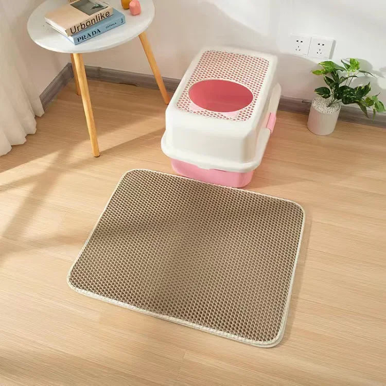Tapis de litière pour chat double couche - Piège les dégâts. 