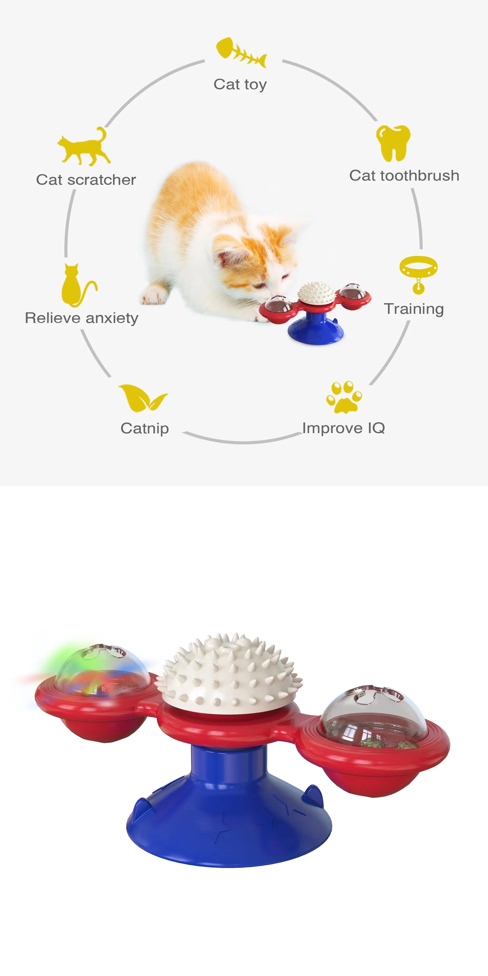 Moulin à vent interactif pour chat