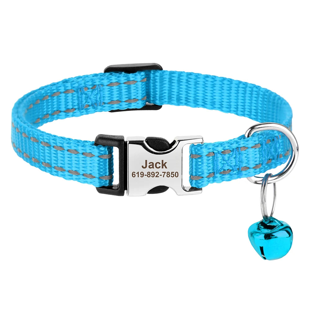 Collier pour chat réglable imprimé personnalisé 