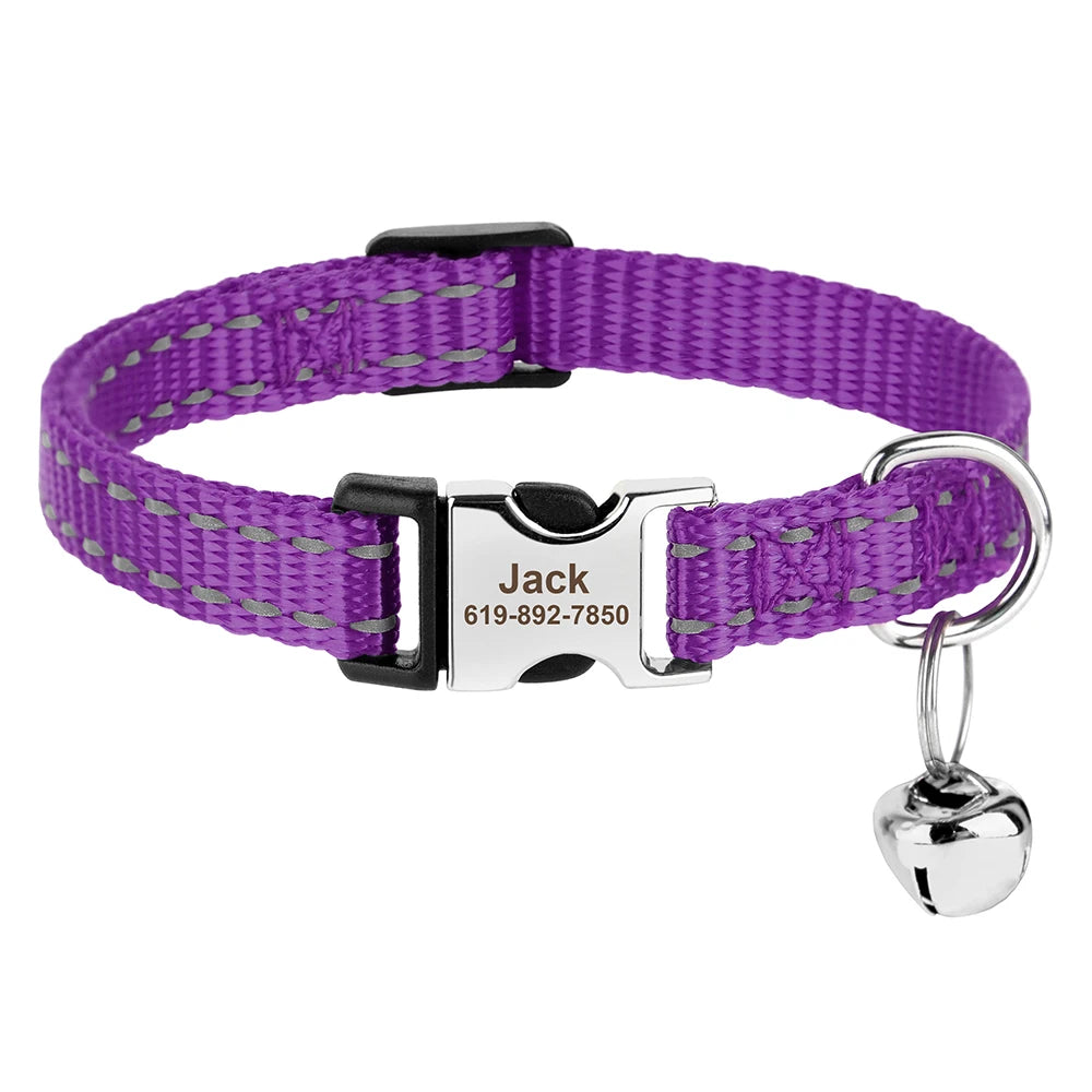 Collier pour chat réglable imprimé personnalisé 