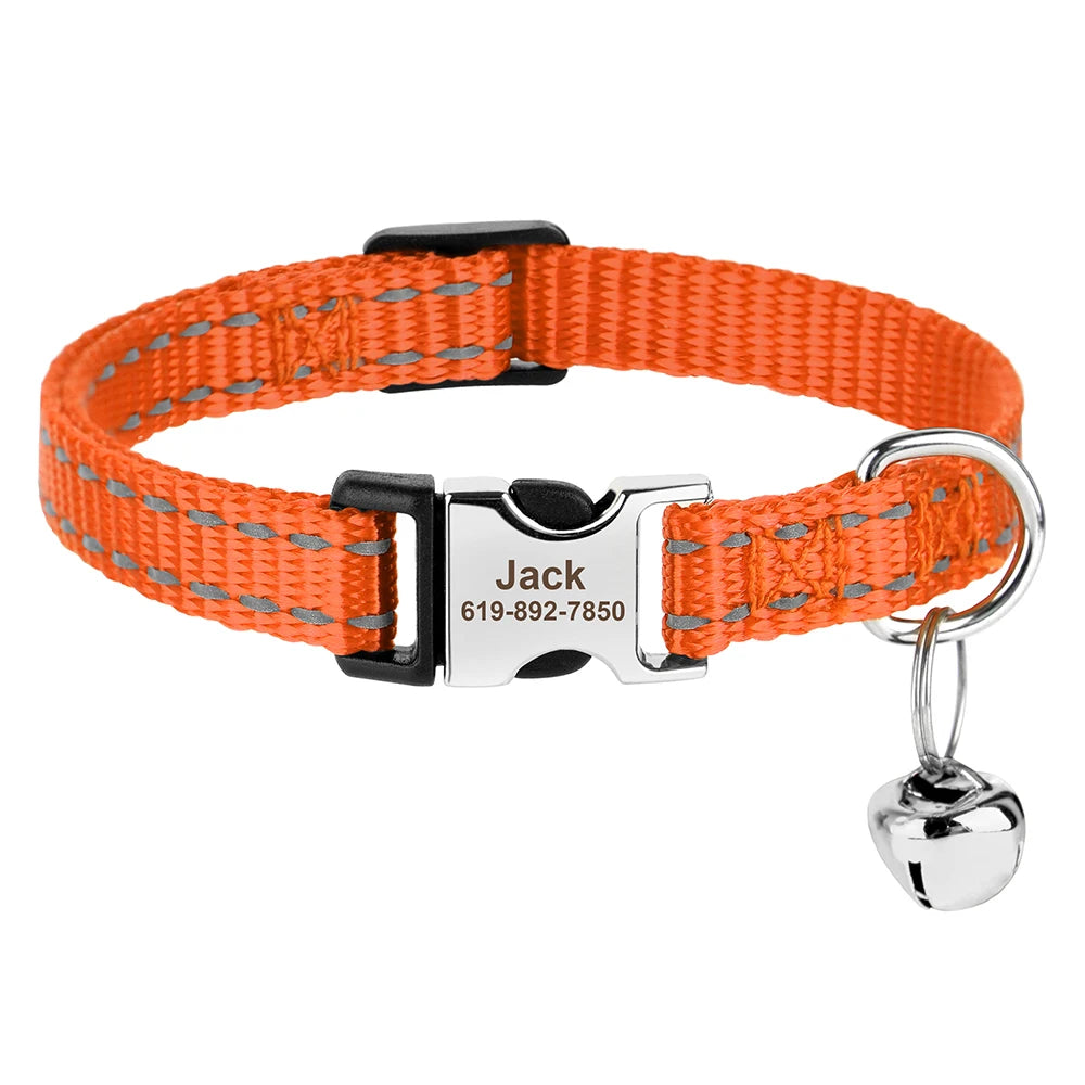 Collier pour chat réglable imprimé personnalisé 