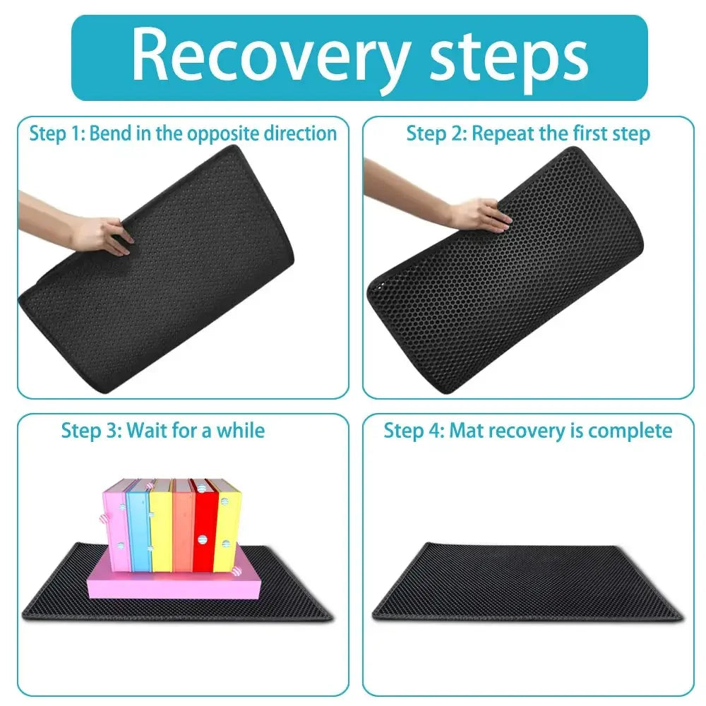 Tapis de litière pour chat double couche - Piège les dégâts. 