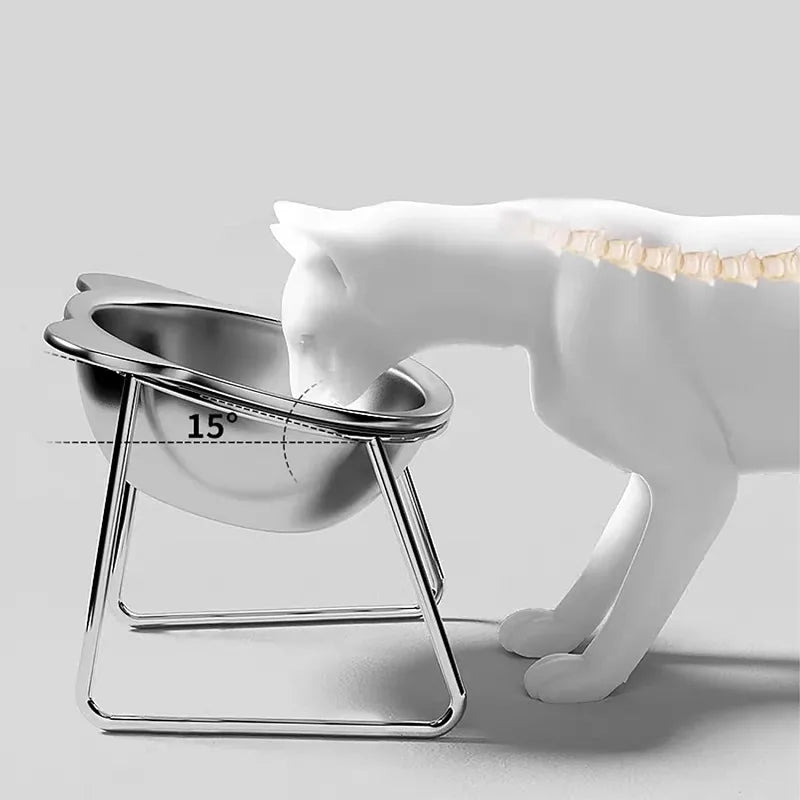 Elevated Stainless Steel Cat Bowl 🐾
