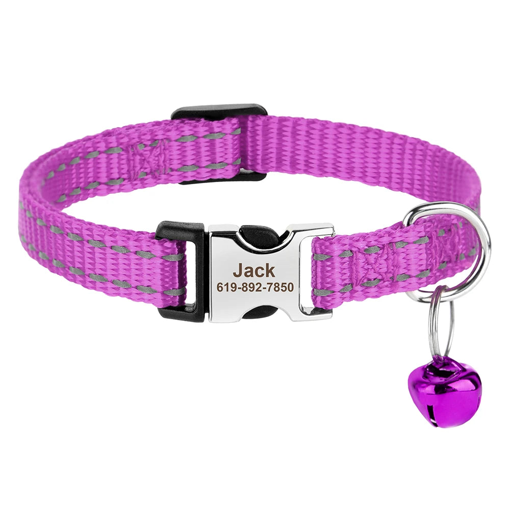 Collier pour chat réglable imprimé personnalisé 