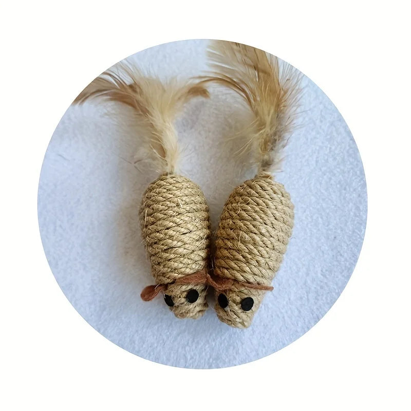 Sisal False Mouse Toy Set (1–4 pcs)