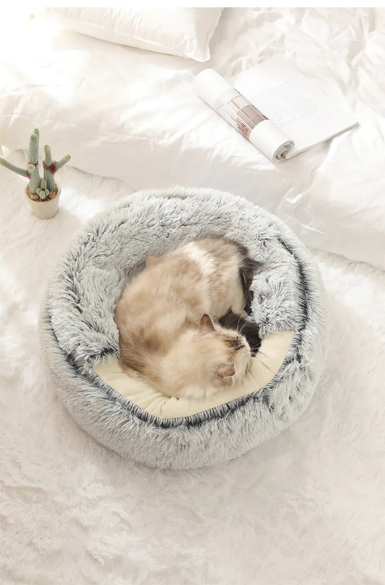 Lit moelleux semi-fermé – Chaleur et sérénité pour chats et petits animaux