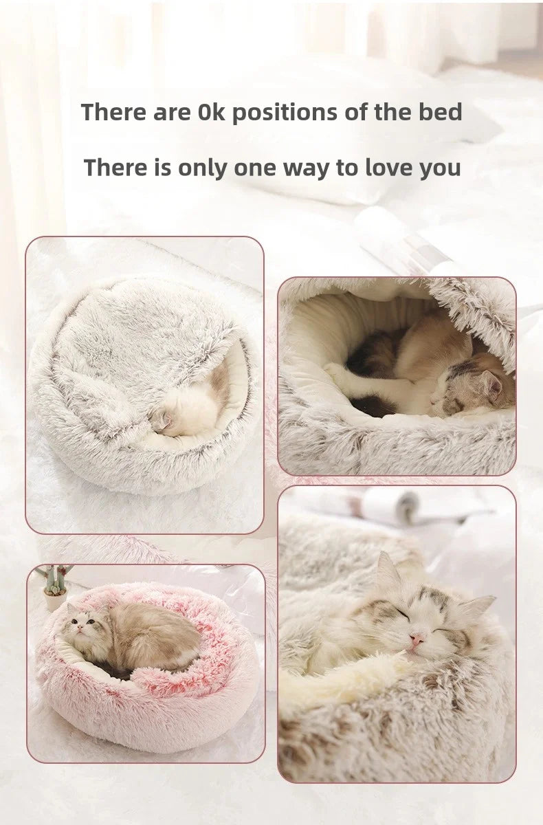 Lit moelleux semi-fermé – Chaleur et sérénité pour chats et petits animaux